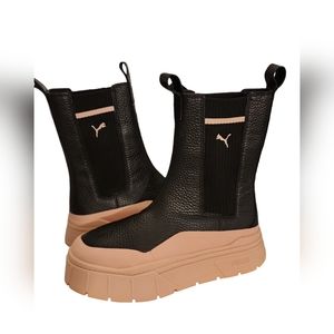 Puma Black and Pink Ankle Boots
